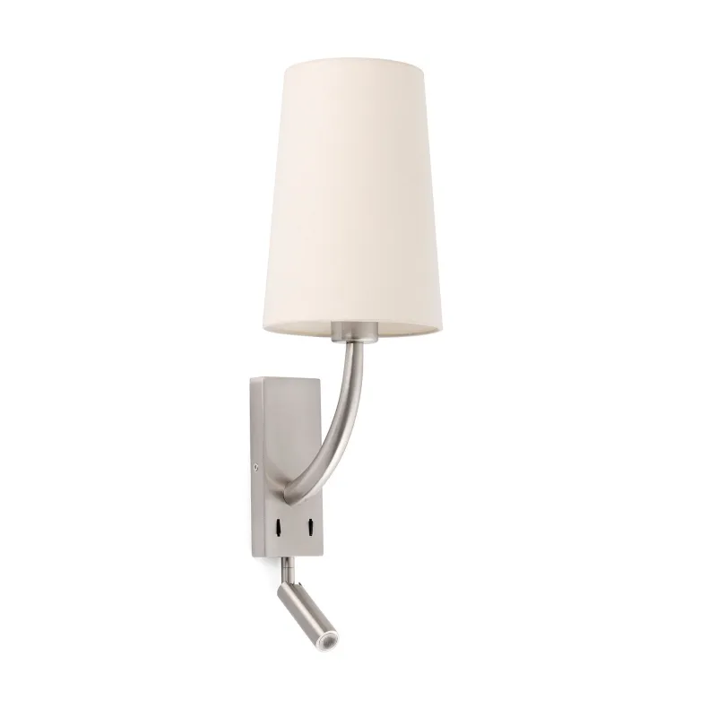 REM Lampe applique nickel mat/beig avec lecteur LED