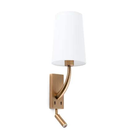 REM Lampe applique vieil or/blanc avec lecteur LED