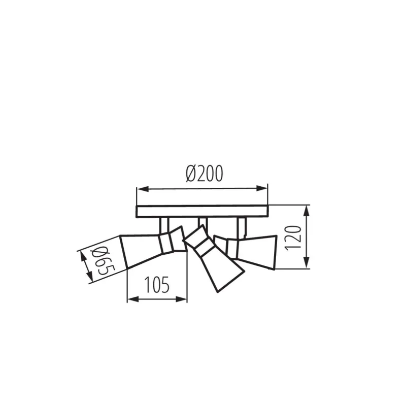 MILENO EL-3O ASR-AN Applique plafonnier 3 têtes