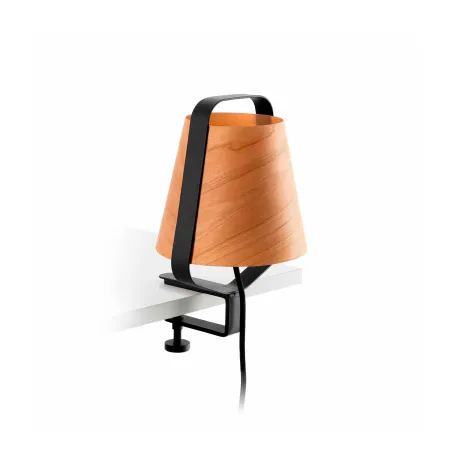 STOOD Lampe avec pince noire et bois