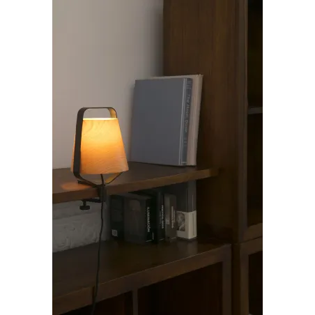 STOOD Lampe avec pince noire et bois