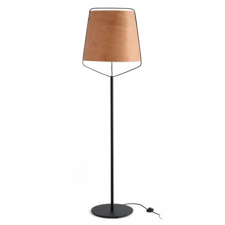STOOD Lampadaire noire et bois