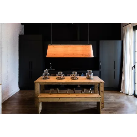 STOOD SUSPENSION 5XE27 NOIR + BOIS MAX 20W