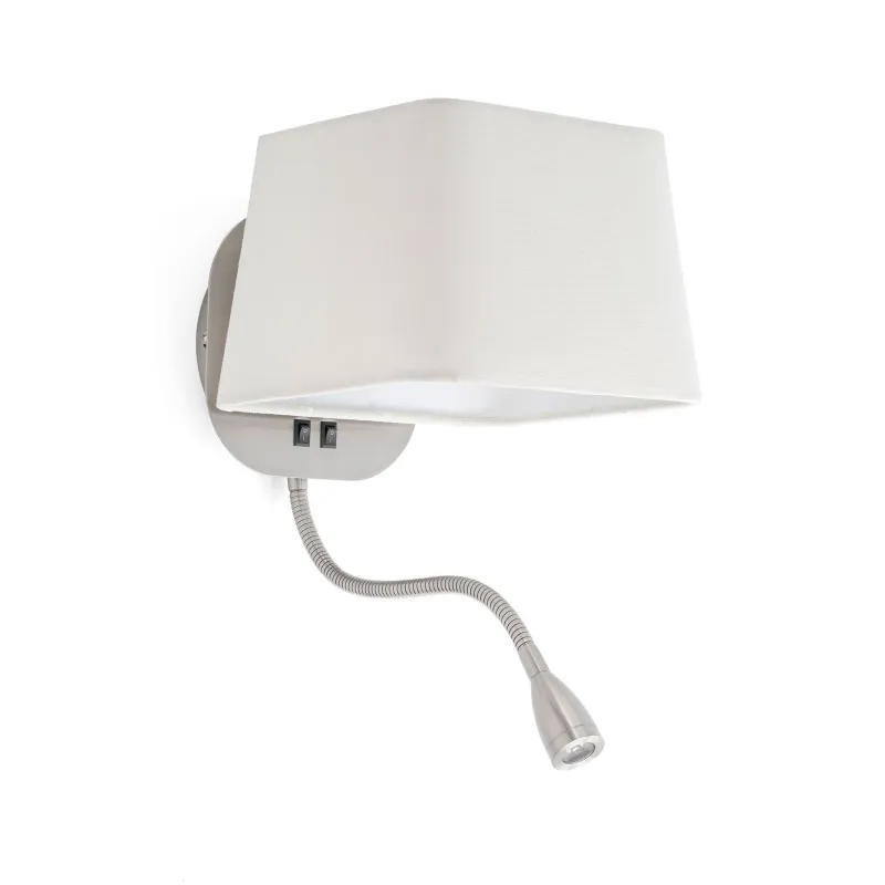 SWEET Lampe applique blanche et nickel avec lecteur