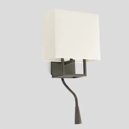 VESPER Lampe applique brun et beige avec lecteur LED