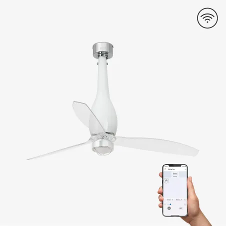 ETERFAN M LED Ventilateur blanc brillant/transparent DC SMART