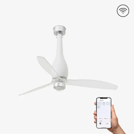 ETERFAN M LED Ventilateur blanc mat/transparent DC SMART