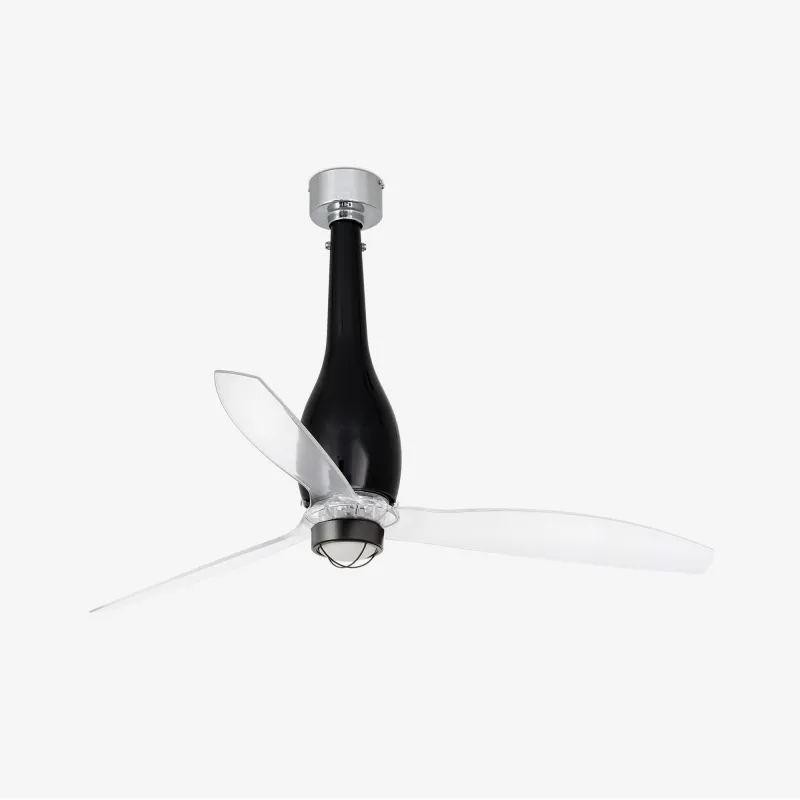 ETERFAN M LED Ventilateur noir brillant/transparent DC