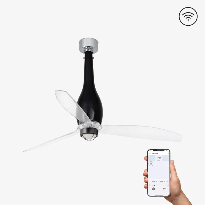 ETERFAN M LED Ventilateur noir brillant/transparent DC SMART