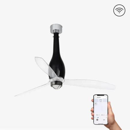 ETERFAN M LED Ventilateur noir brillant/transparent DC SMART