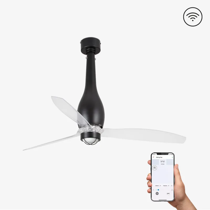 ETERFAN M LED Ventilateur noir mat/transparent DC SMART