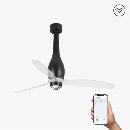 ETERFAN M LED Ventilateur noir mat/transparent DC SMART