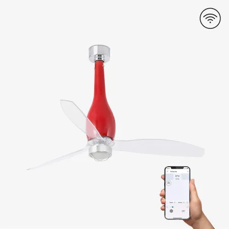 ETERFAN M LED Ventilateur rouge brillant/transparent DC SMART