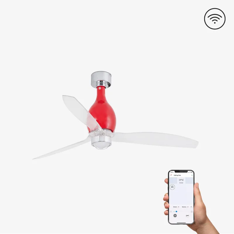 MINI ETERFAN M LED Ventilateur rouge brillant/transparent DC SMART