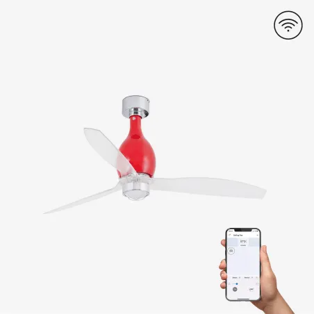 MINI ETERFAN M LED Ventilateur rouge brillant/transparent DC SMART