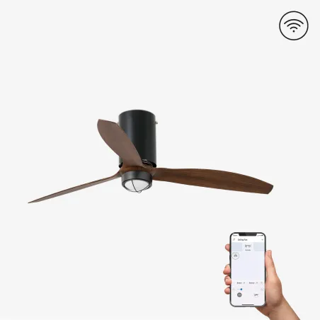 MINI TUBE FAN M LED Ventilateur noir/bois mat DC SMART