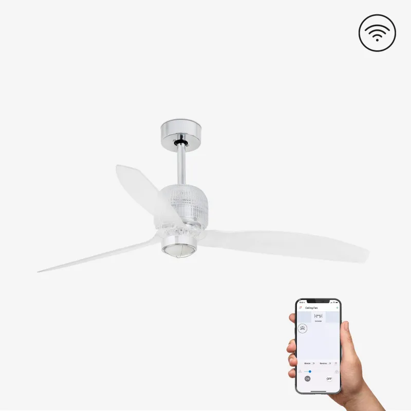 DECO FAN M LED Ventilateur chrome DC SMART