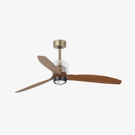 DECO FAN M LED Ventilateur or/bois DC
