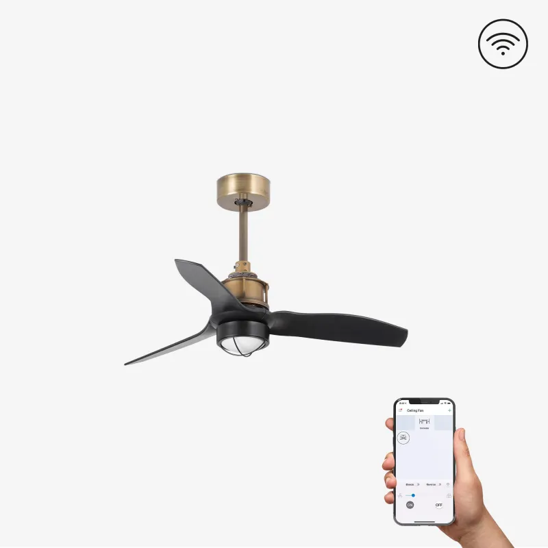 JUST FAN XS LED Ventilateur or vieilli/noir 81cm SMART