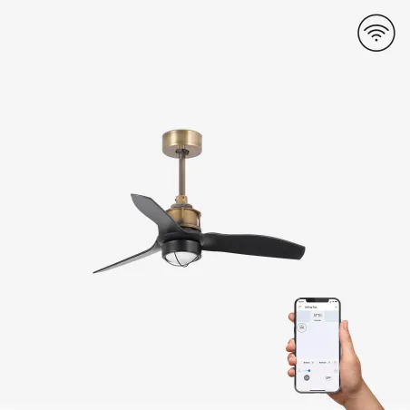 JUST FAN XS LED Ventilateur or vieilli/noir 81cm SMART