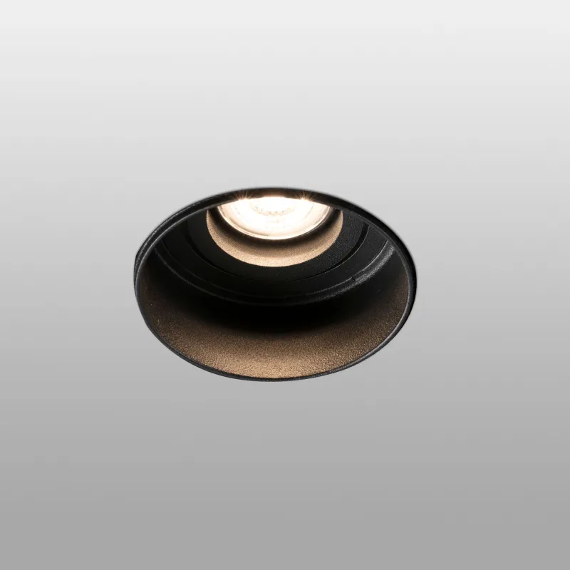 HYDE R Lampe encastrable noir rond orientable sans encadrement