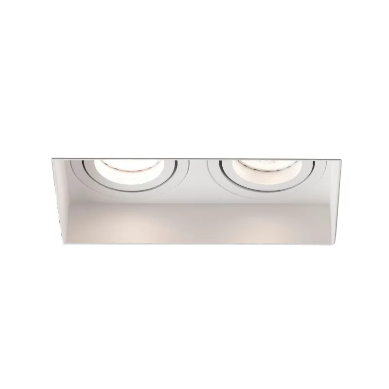 HYDE SQ 2L Lampe encastrable blanche carré orientable sans encadrement