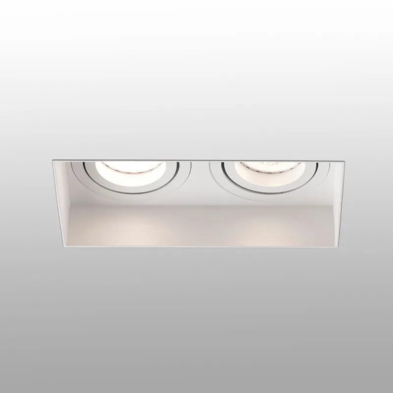HYDE SQ 2L Lampe encastrable blanche carré orientable sans encadrement