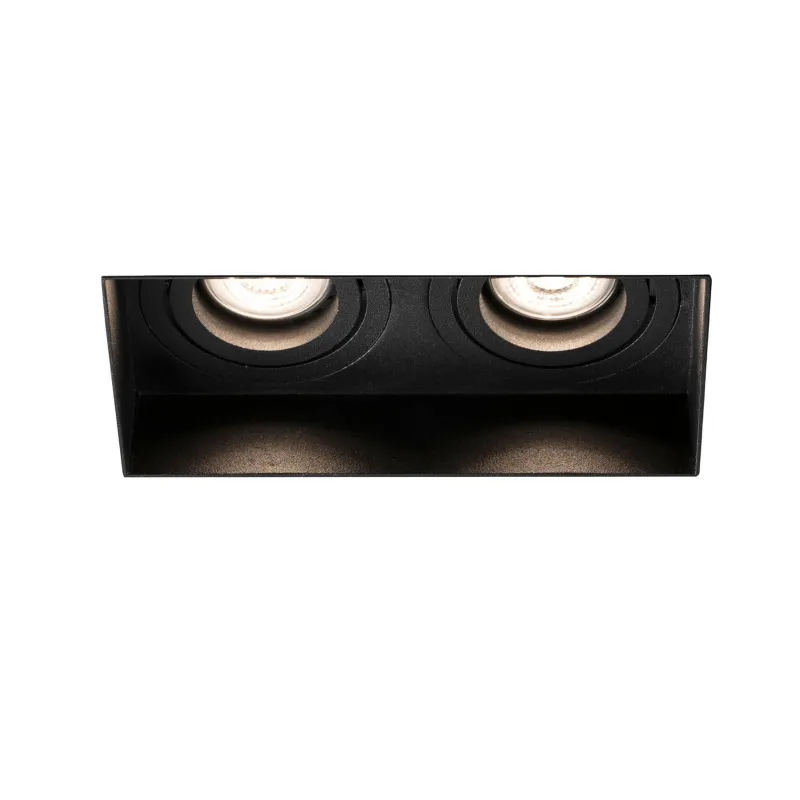 HYDE SQ 2L Lampe encastrable noir carré orientable sans encadrement