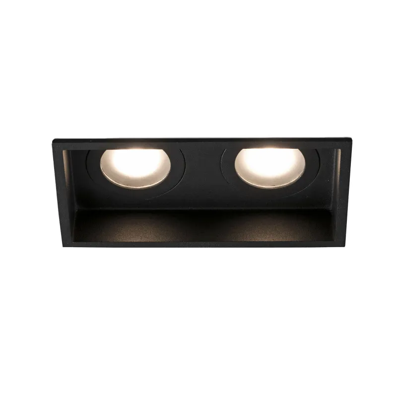 HYDE SQ 2L Lampe encastrable noir carré