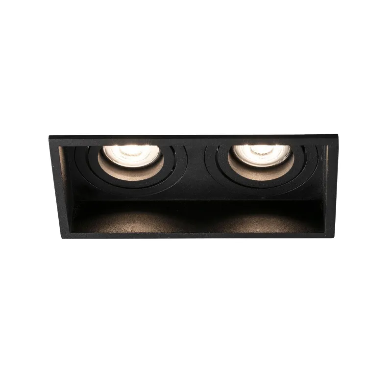 HYDE SQ 2L Lampe encastrable noir carré orientable