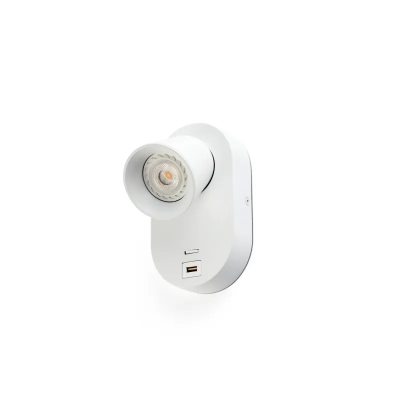 CORB Lampe applique blanc GU10+USB