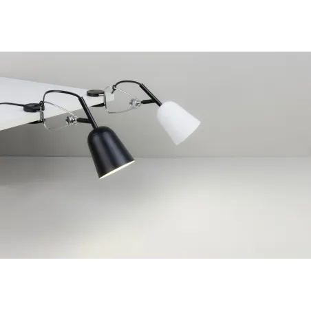 STUDIO Lampe avec pince noire et crème