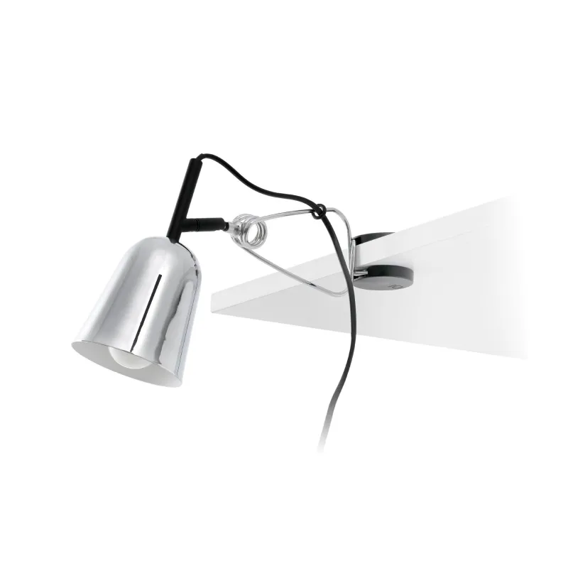 STUDIO Lampe avec pince chrome et blanche