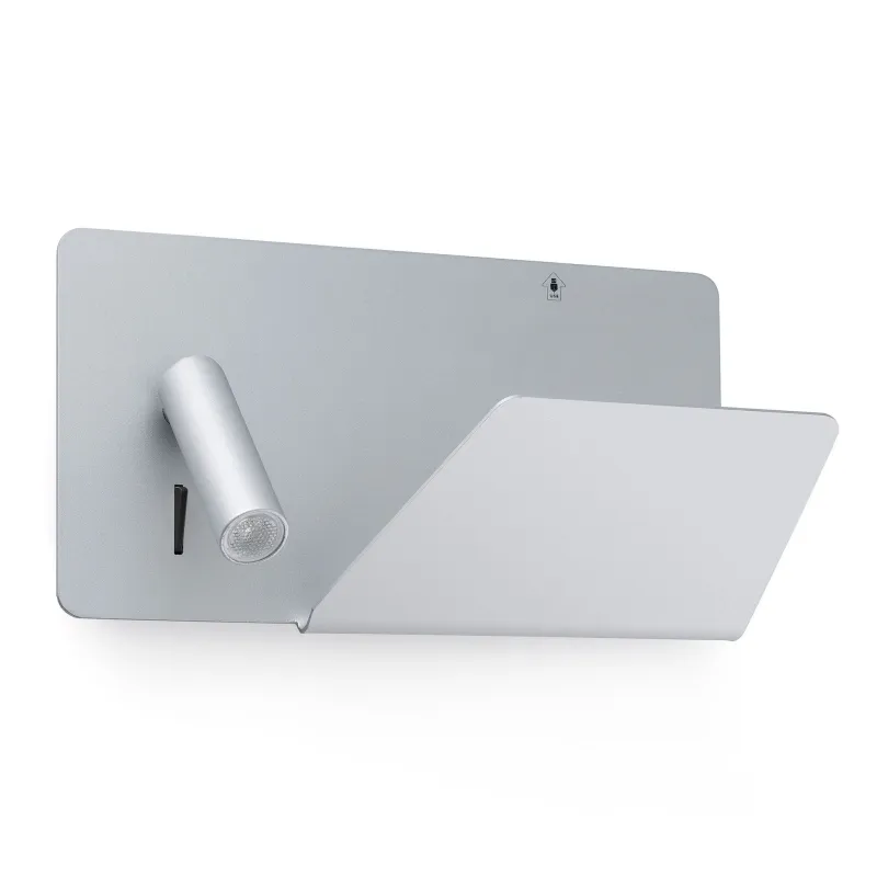 SUAU USB Lampe applique grise avec lecteur droite