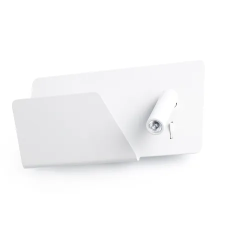 SUAU USB Lampe applique blanche avec lecteur gauche