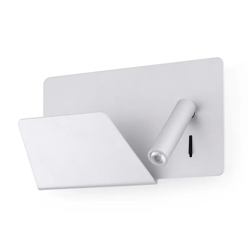 SUAU USB Lampe applique gris avec lecteur gauche