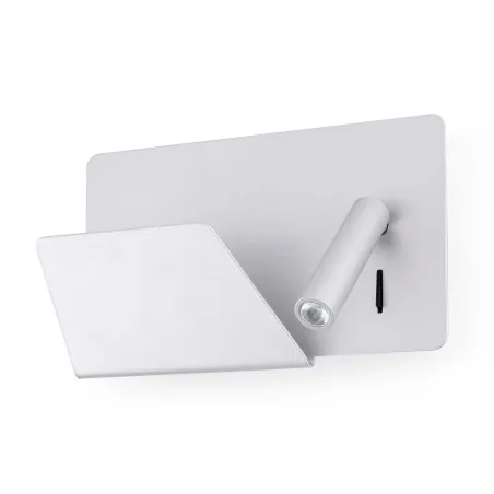 SUAU USB Lampe applique gris avec lecteur gauche