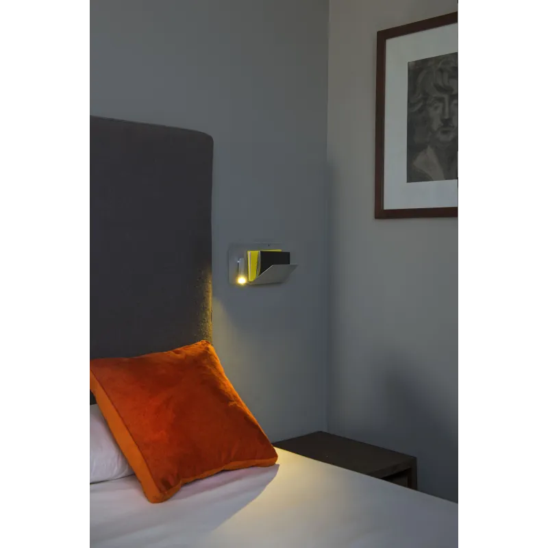 SUAU USB Lampe applique gris avec lecteur gauche