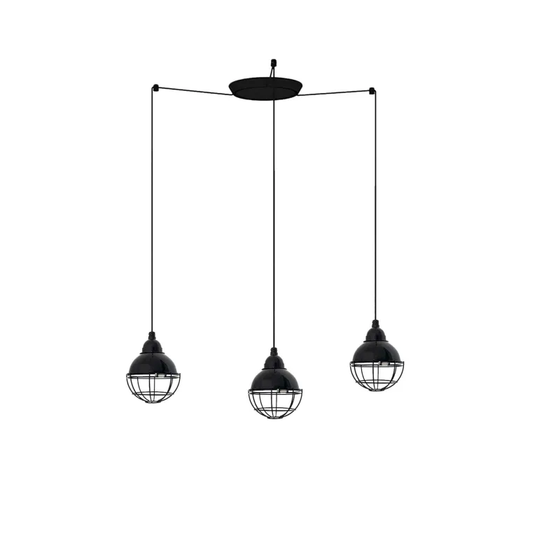 CLAIRE 3L Lampe suspension noire