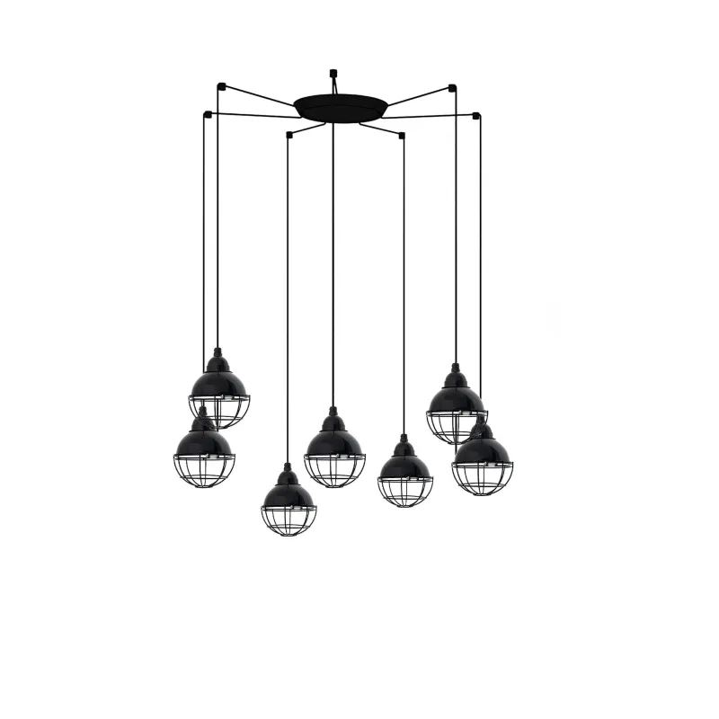 CLAIRE 7L Lampe suspension noire