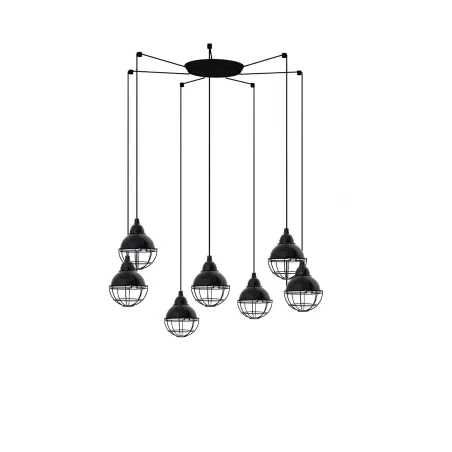 CLAIRE 7L Lampe suspension noire