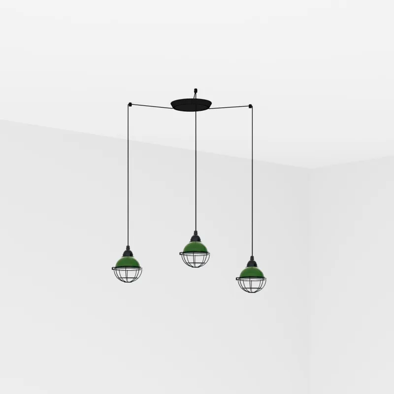 CLAIRE 3L Lampe suspension verte