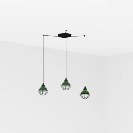 CLAIRE 3L Lampe suspension verte