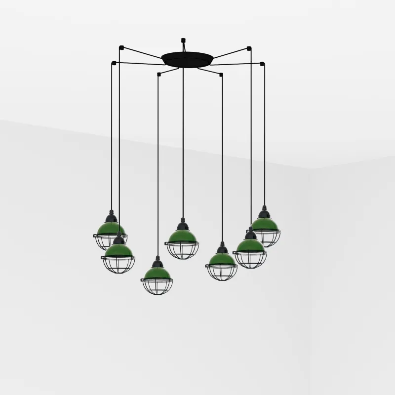 CLAIRE 7L Lampe suspension verte
