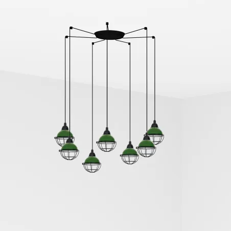 CLAIRE 7L Lampe suspension verte