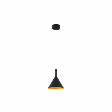 PAM 165 Lampe suspension noir et or
