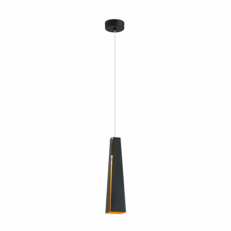 PLUMA Lampe suspension noir et or