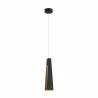 PLUMA Lampe suspension noir et or