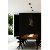 PLUMA Lampe suspension noir et or