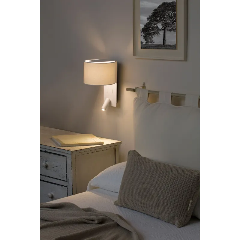 FOLD Lampe applique blanche avec lecteur LED